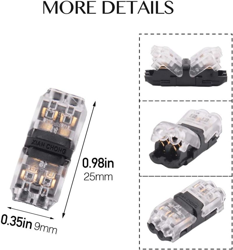 Brightfour Wire Connectors - Low Voltage Electrical Wire Splicer Assortments 15 Pack, No Stripping Quick Splice Wiring Connectors Fits 24-20 AWG Wires - Image 5